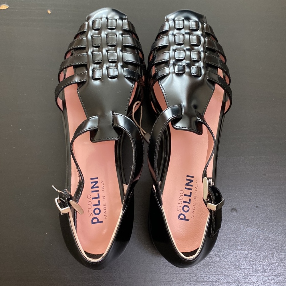 Italian Black leather sandals